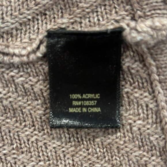 Worthington Ribbed Knit Oversized Sweater L Beige Dolman Sleeves Cozy Fall Vibes - Picture 7 of 7